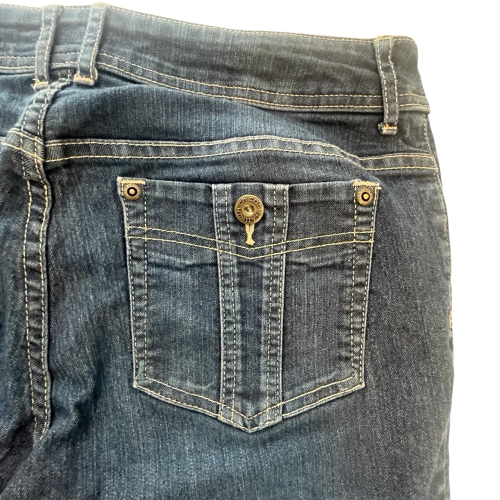 Chico’s Stretch Rolled Crop Blue Jeans Sz S/M (Chico’s 0.5) - Picture 5 of 12